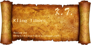 Kling Tiborc névjegykártya
